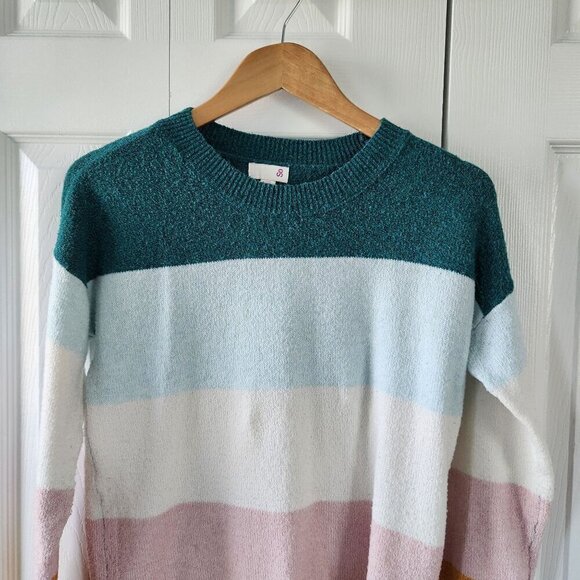 4/$25 So Oversized Color Block Striped Long Sleeve Pullover Sweater - Picture 8 of 9